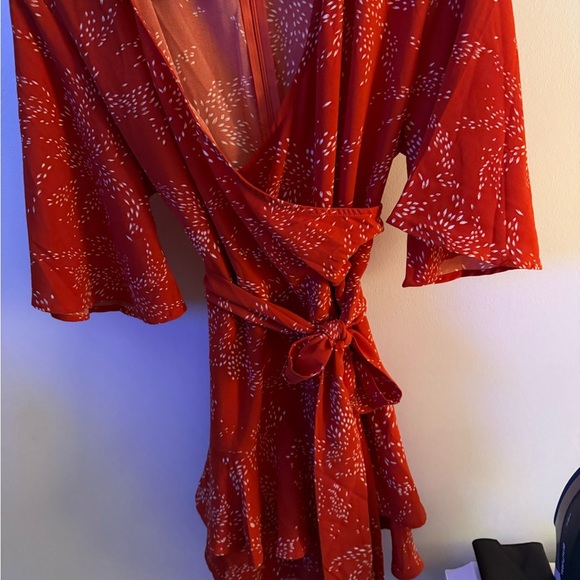 Red Floral Women's Top - Picture 2 of 4